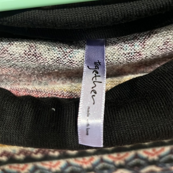 Women’s Fairisle off the Shoulder Sweater Dress - Picture 3 of 5